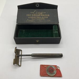 Vintage Ecco One Dollar Single Edge Safety Razor Enterprise Cutlery Company USA